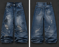 Embroidery rhinestone stone jeans